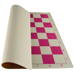 Jeu d'échecs en vinyle blanc/rose 51 cm pièces STAUNTON n°6 économiques lestées feutrées