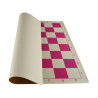 Jeu d'échecs en vinyle blanc/rose 51cm pièces plastique lestées feutrées style indien 104mm