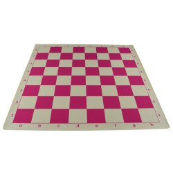 Jeu d'échecs en vinyle blanc/rose 51cm pièces plastique lestées feutrées style indien 104mm