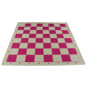 Jeu d'échecs en vinyle blanc/rose 51cm pièces plastique lestées feutrées style indien 104mm