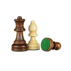 Jeu d'échecs bois padouk coins arrondis pièces STAUNTON style allemand schima 76 mm - numéroté taille 4