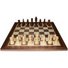 Jeu d'échecs bois noyer pièces STAUNTON style allemand schima 76 mm -  taille 4