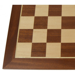 Jeu d'échecs bois sycomore/acajou pièces STAUNTON style allemand schima 76 mm - taille 4+