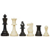 Jeu d'échecs pliable en plastique blanc/marron 36 cm pièces STAUNTON n°3 économiques feutrées