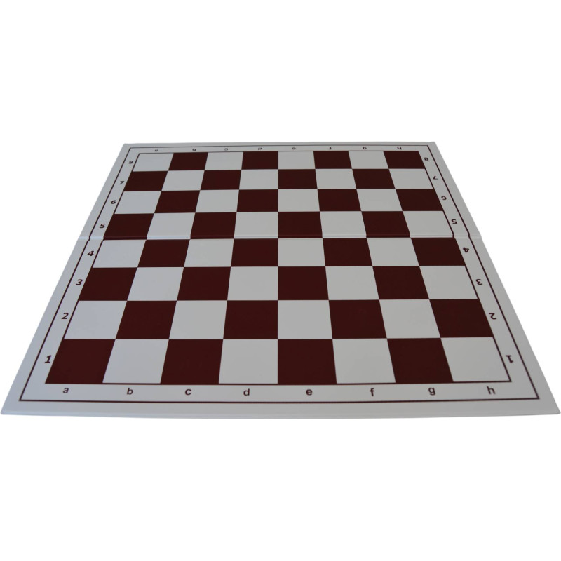 Échiquier pliable en plastique blanc/marron numéroté 36 cm