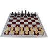 Jeu d'échecs pliable en plastique blanc/marron 36 cm pièces STAUNTON n°3 économiques feutrées