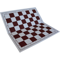 Jeu d'échecs pliable en plastique blanc/marron 36 cm pièces STAUNTON n°3 économiques feutrées