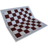Jeu d'échecs pliable en plastique blanc/marron 36 cm pièces STAUNTON n°3 économiques feutrées