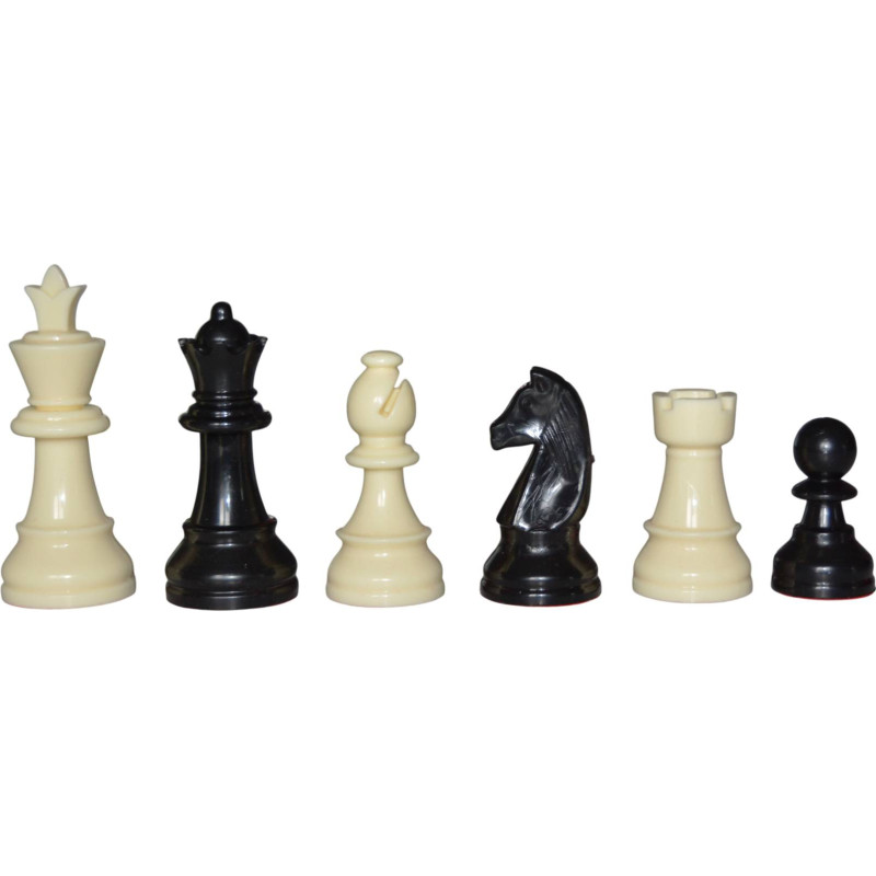 Pièces d'échecs STAUNTON n°6 économiques plastique feutrées 95 mm