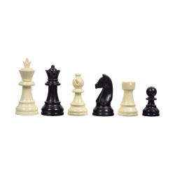 Jeu d'échecs pliable en plastique blanc/marron 43 cm pièces STAUNTON économiques 85 mm