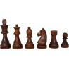 Pièces d'échecs STAUNTON style allemand bois schima lestées feutrées 97 mm