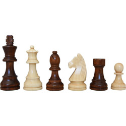 Jeu d'échecs bois noyer bordure noire pièces STAUNTON style allemand schima 97 mm - numéroté taille 5+