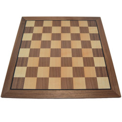 Jeu d'échecs bois noyer bordure noire pièces STAUNTON style allemand schima 97 mm - taille 5+
