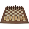 Jeu d'échecs bois noyer bordure noire pièces STAUNTON style allemand schima 97 mm - numéroté taille 5+