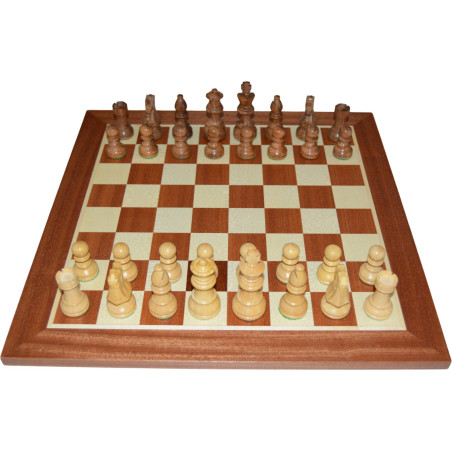 Jeu d'échecs bois sycomore/acajou pièces STAUNTON style Français acacia/buis - taille 4