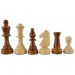 Jeu d'échecs bois sycomore/acajou bord clair pièces STAUNTON schima wallichi - numéroté taille 5