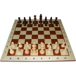 Échiquier en bois sycomore/acajou numéroté bord clair 48 cm - taille 5