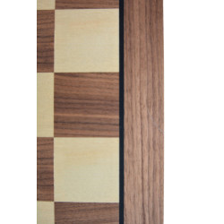 Échiquier en bois noyer bordure noire 52 cm - taille 5+ (avec défaut)