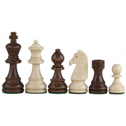 Jeu d'échecs bois sycomore/acajou bord clair pièces STAUNTON n°5 style allemand charme SR3 - numéroté taille 5