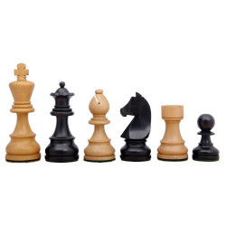 Jeu d'échecs bois sycomore/acajou bord clair pièces STAUNTON style allemand ébonisées acacia/buis - numéroté taille 5