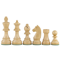 Jeu d'échecs bois padouk coins arrondis pièces STAUNTON style allemand ébonisées acacia/buis - numéroté taille 4