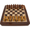 Jeu d'échecs de voyage magnétique bois acacia/buis - 13cm