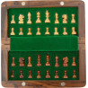 Jeu d'échecs de voyage magnétique bois acacia/buis - 13cm