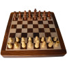 Jeu d'échecs de voyage magnétique bois acacia/buis - 25cm