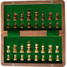 Jeu d'échecs de voyage magnétique bois acacia/buis - 25cm