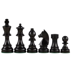 Jeu d'échecs bois acajou noir pièces STAUNTON style allemand ébonisées acacia/buis - numéroté taille 4