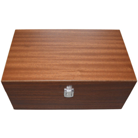 Boîte en bois sapele premium pour pièces d'échecs STAUNTON n°9 (avec défaut)