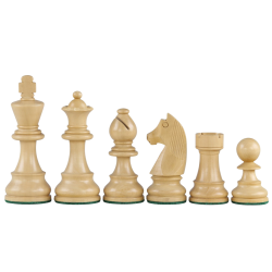 Jeu d'échecs bois acajou noir pièces STAUNTON style allemand ébonisées acacia/buis - taille 4