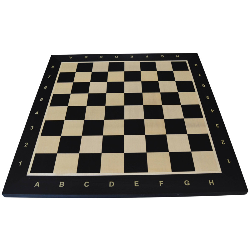 Échiquier en bois acajou noir/érable numéroté 40 cm - taille 4