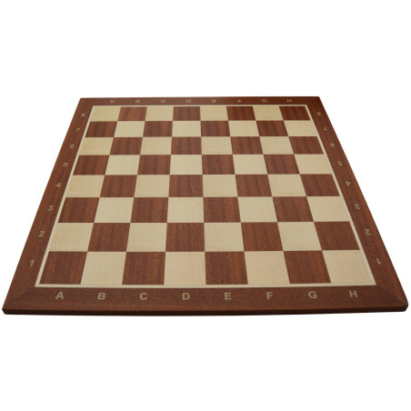 Échiquier en bois sycomore/acajou numéroté 52 cm  - taille 5+ (avec défaut)