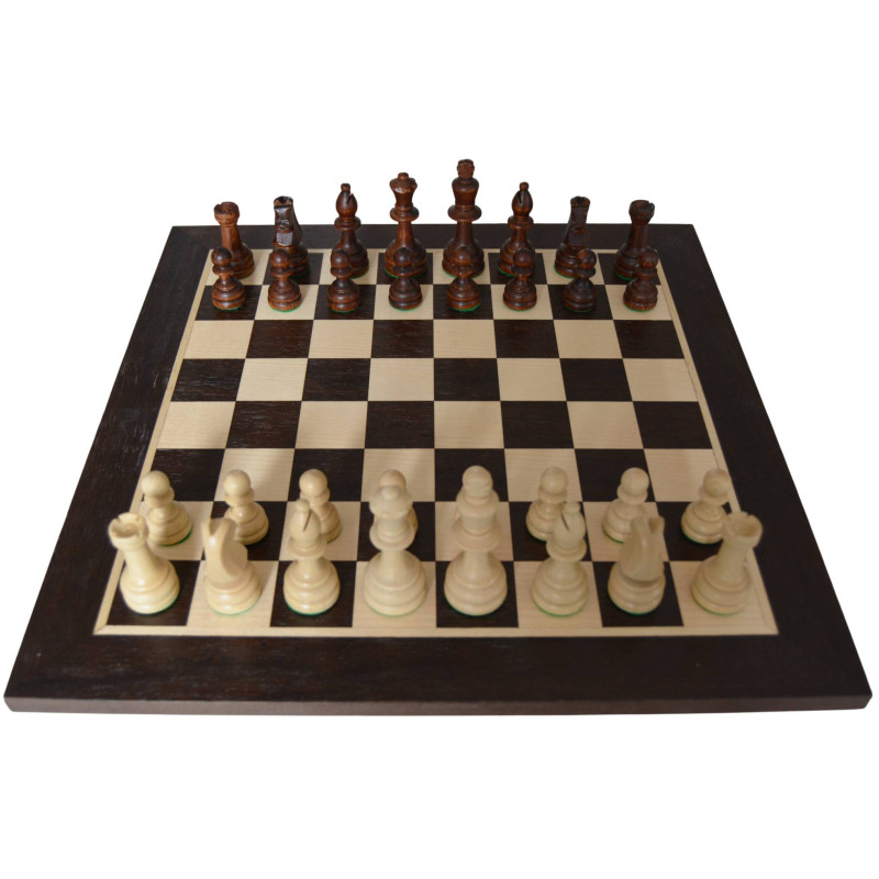 Jeu d'échecs bois wengé pièces STAUNTON n°4 charme 85mm - taille 4