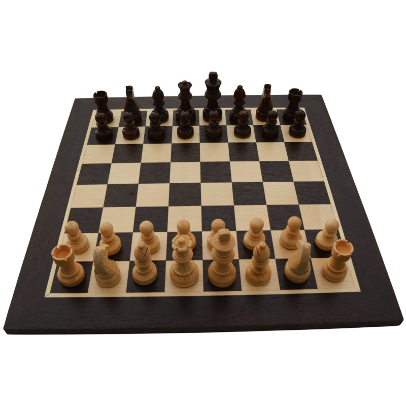 Jeu d'échecs bois wengé pièces STAUNTON style allemand schima 76 mm - taille 4