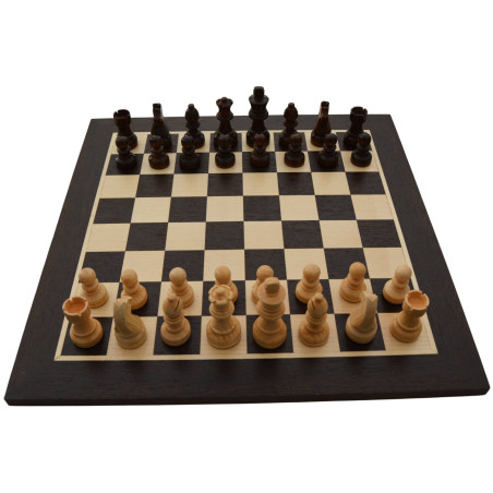Jeu d'échecs bois wengé pièces STAUNTON style allemand schima 76 mm - taille 4